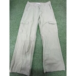 Pull & Bear Cargo Pants Womens 10 Green Wide Leg Everyday‎ Wear Hiking Camping
